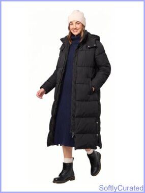 Women's Maxi Length Quilted Puffer Parka Jacket Warm Winter Coat